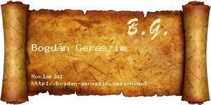 Bogdán Geraszim névjegykártya